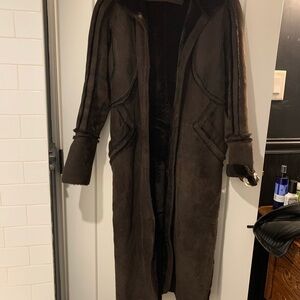 Zac Posen Dark Brown Shearling Coat